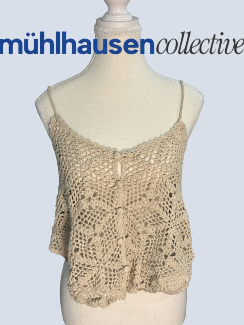 Forever 21 Beige Crochet Tank Top